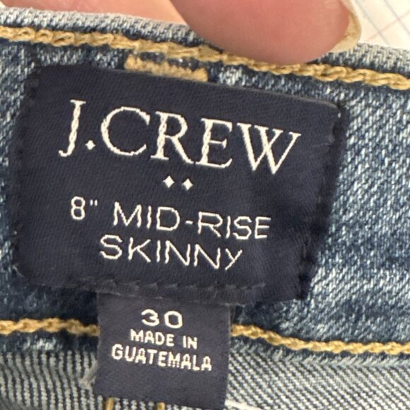 J.Crew Women's 30 Signature Stretch Denim 8" Midrise Skinny Jeans Blue NWT - Picture 11 of 16